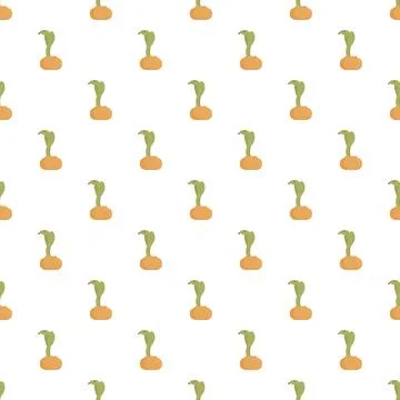 Cobra snake emerging from basket repeating pattern Ilustración de archivo