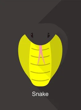 Cobra snake face flat icon design, vector illustration Stock Illustration