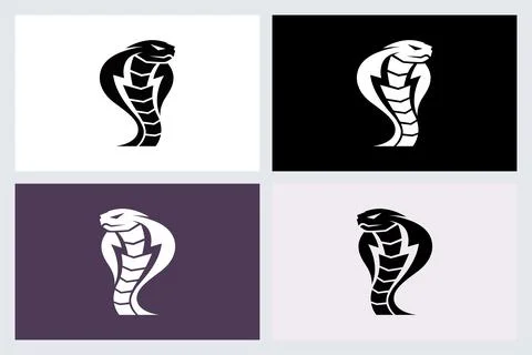 Cobra Snake Head Logo Mascot Vector Set Stock Illustration