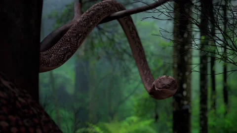 Cobra snake move on tree and attack in the jungle. Stock Footage 197326069