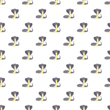 Cobra snakes seamless pattern reptile wallpaper background Stock Illustration