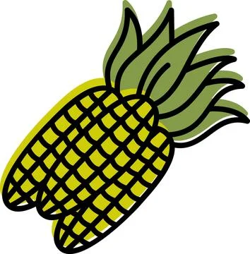 Cobs of sweet corn vegetable icon Stock-Illustration