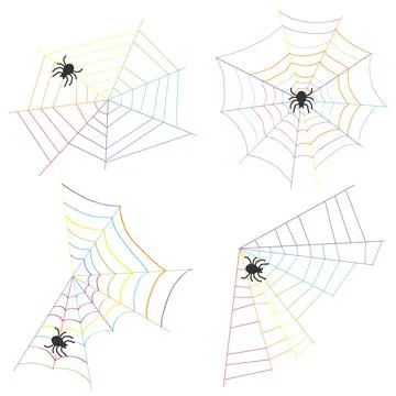 Cobweb and spider weave a web Stock Illustration