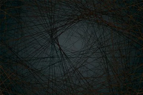 Cobweb on a dark background, dark background Stock Illustration