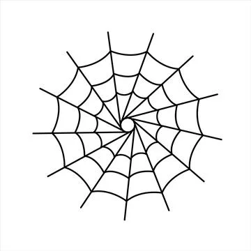 Cobweb design element for halloween. Vector illustration. Line art Stock Illustration