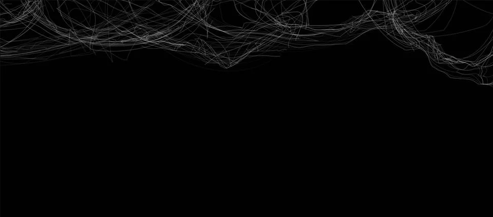 Cobweb frame on dark background, vector tangled spider web border hanging on the Illustrazione stock