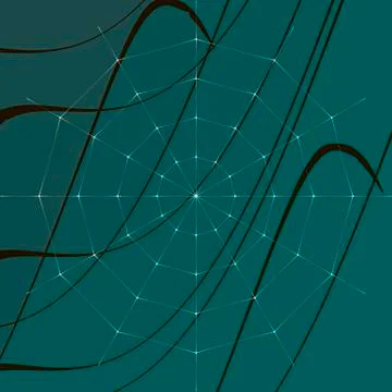 Cobweb on grass Stock Illustration