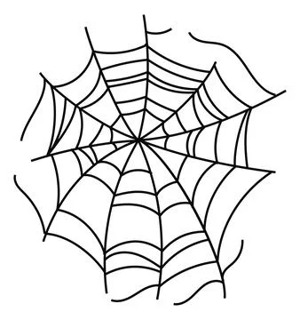Cobweb. Halloween decorative isolated object, monochrome spiderweb, black Stock Illustration