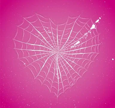 Cobweb heart. Stock Illustration