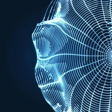 Cobweb. Network background. 3D Technology Style. Stock Illustration