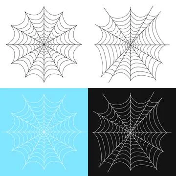 Cobweb, realistic web icon isolated on white background. Vector illustration. Illustrazione stock
