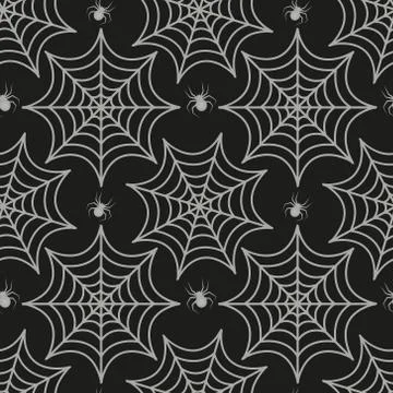 Cobweb seamless pattern. Spider repetitive texture. Halloween endless background Stock Illustration