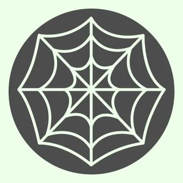 Cobweb solid icon. Spooky spider web glyph style pictogram on white background Stockillustratie