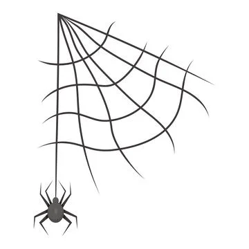 Cobweb with spider. Vector illustration. Conceptual element for Halloween Stock Illustration