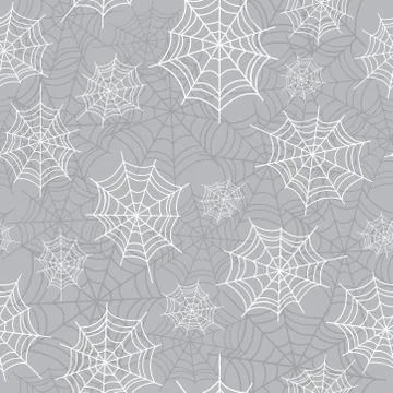 Cobweb, spiderweb halloween seamless pattern. Creepy background repeat pattern. Stock Illustration