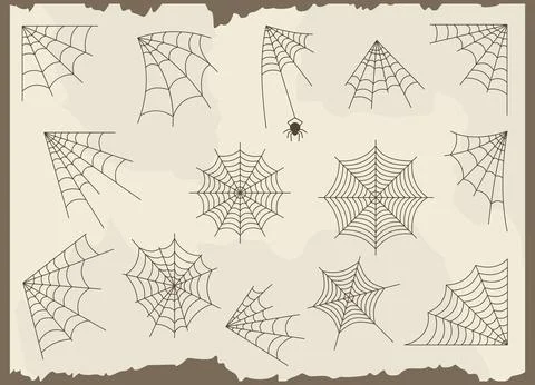 Cobweb vector set Stock Illustration