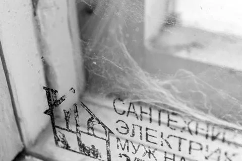 Cobwebs in a Window Stock Photos