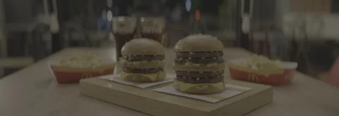 Coca Cola and Potato Burger in McDonald's Restaurant Stock Footage 270698538