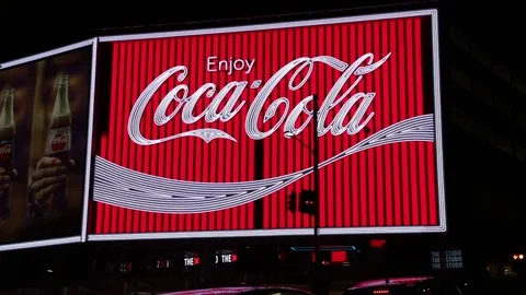 The Coca-Cola Billboard in Kings Cross | Stock Video | Pond5