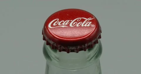 Coca-Cola Bottle - Bottle Cap - Glass Bottle Stock Footage 195771471