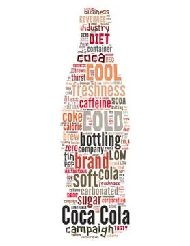 Coca Cola bottle, word cloud concept Stock Illustration