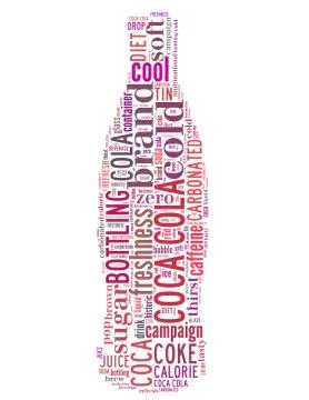 Coca Cola bottle, word cloud concept Stock Illustration