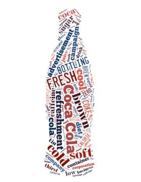 Coca Cola bottle, word cloud concept Stock Illustration