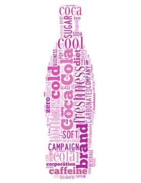 Coca Cola bottle, word cloud concept Stock Illustration