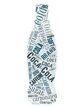 Coca Cola bottle, word cloud concept Stock Illustration