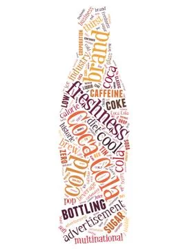 Coca Cola bottle, word cloud concept Stock Illustration