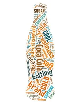Coca Cola bottle, word cloud concept Stock Illustration