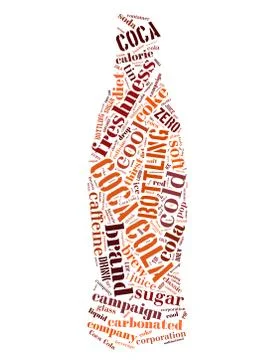 Coca Cola bottle, word cloud concept Stock Illustration