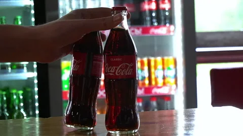 Coca-cola close up Stock Footage 155970497
