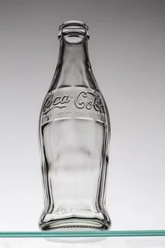 Coca-Cola drink, old two-glass bottle  isolated on white background Stock Photos