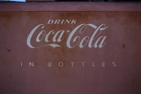 Coca Cola sign. Close up Stock Photos