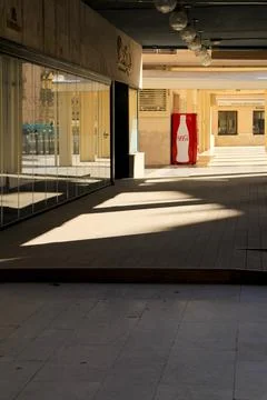 Coca Cola soda machine in an empty street of Elche Stock Photos
