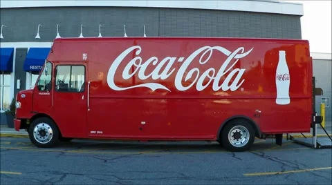 Coca Cola soft drinks delivery truck loop Stock Footage 44478271
