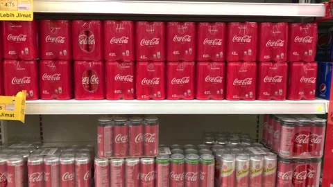 Coca cola in the supermarket Stock Footage 133636470