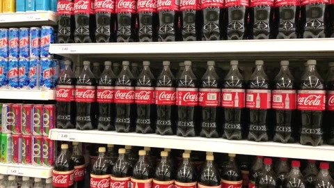 Coca cola in the supermarket. Stock Footage 133636518