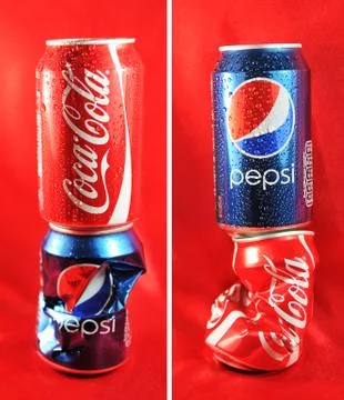 Coca Cola vs. Pepsi Stock Photos