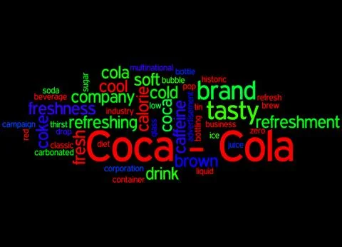 Coca-Cola, word cloud concept Stock Illustration