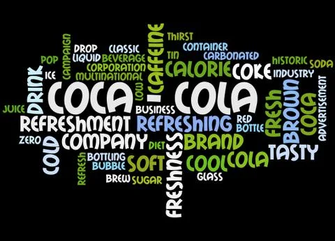 Coca-Cola, word cloud concept Stock Illustration