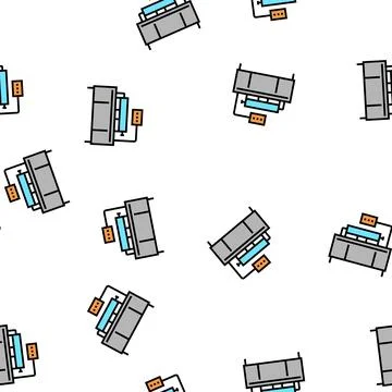Coca pressing machine vector seamless pattern Stock Illustration
