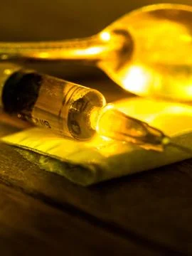 Cocaine inserts are placed on a table  We are against drugs ( anti drugs ) Stock Photos