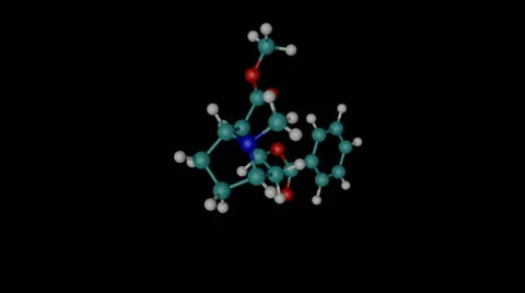 Cocaine molecule with alpha channel Stock Footage 13798584