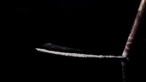 Cocaine reconstruction snort Video stock 101782651