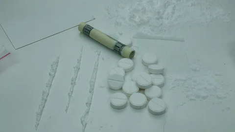 Cocaine strips Stock Footage 89326206