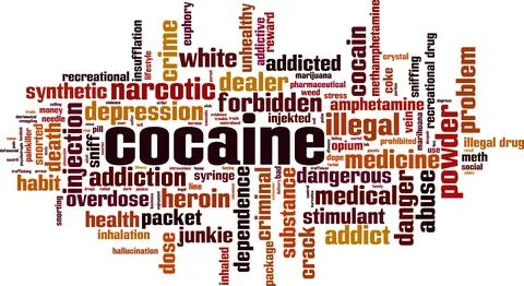 Cocaine word cloud Stock Illustration
