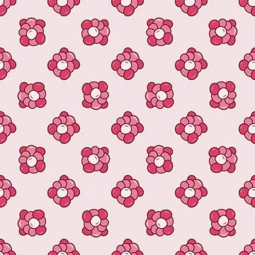 Cocci Bacteria vector concept red creative seamless pattern Stock Illustration