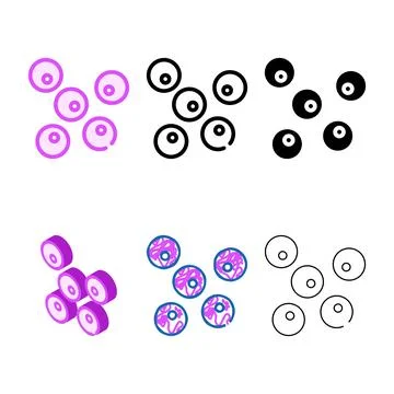 Coccus bacteria color icon vector isolated mix Illustrazione stock